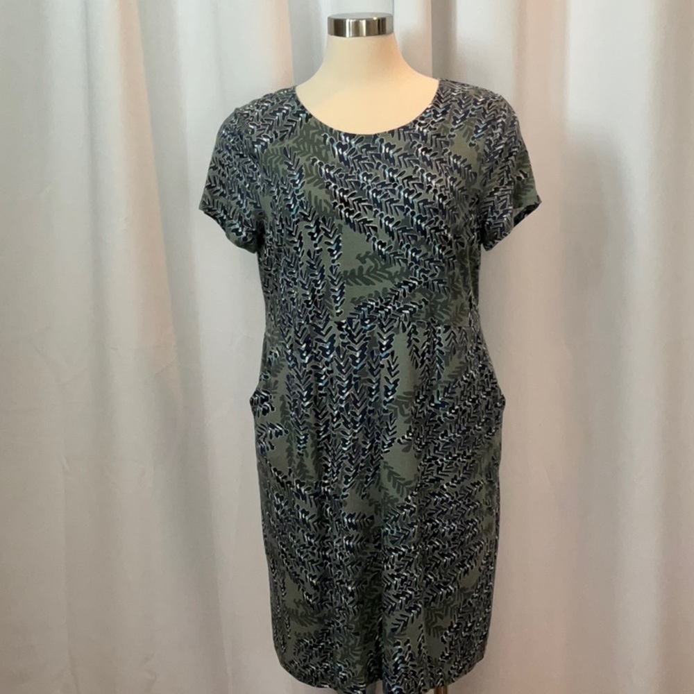 NWT Nic+Zoe Blue Green Floral Dress Women Size XXL